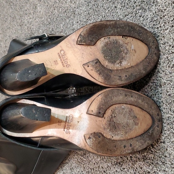 Chloé Womens Tall Riding Leather Heels Boots shoes sz EUR 38/8 - Picture 13 of 16